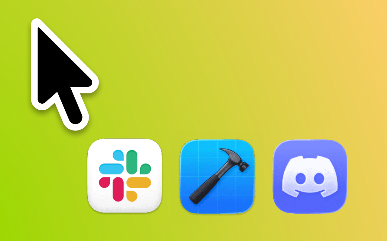Cursor notifications — app icons appear by your mouse pointer