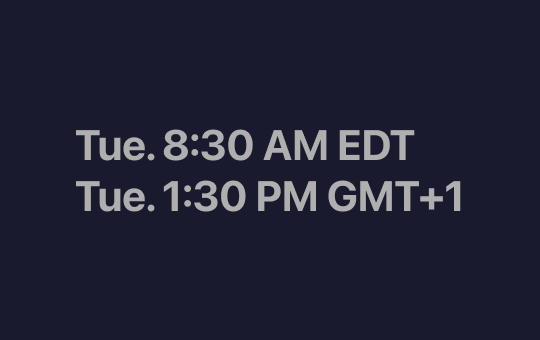 Time zone support — show multiple time zones by your cursor