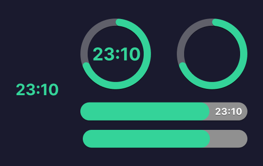 Multiple timer display styles